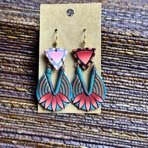 BOGO FREE LOTUS Egyptian dangling wooden earrings